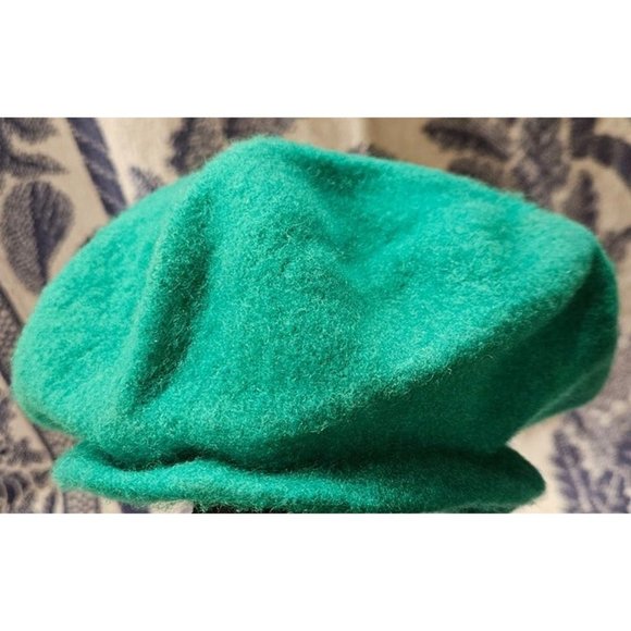 Vintage‎ Green Wool Beret Hat 18" Fit - Picture 2 of 5